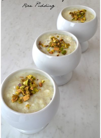 A DELIGHTFUL FLORAL SPICE DESSERT RECIPE: Pistachio-Cardamom & Rose flavored Rice Pudding