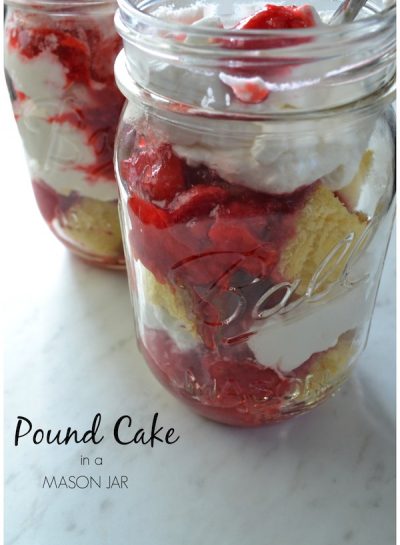 NO-BAKE DESSERT IN A MASON JAR: Berries with Grand Marnier, Whipped Cream & Pound Cake