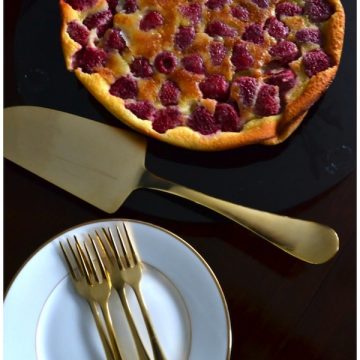 baked raspberry custard