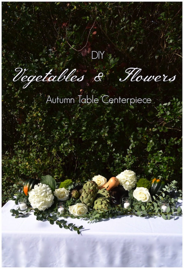 DIY Vegetables & Flowers Autumn Table Centerpiece