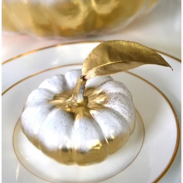 White Gloss & Metallic Gold Pumpkins