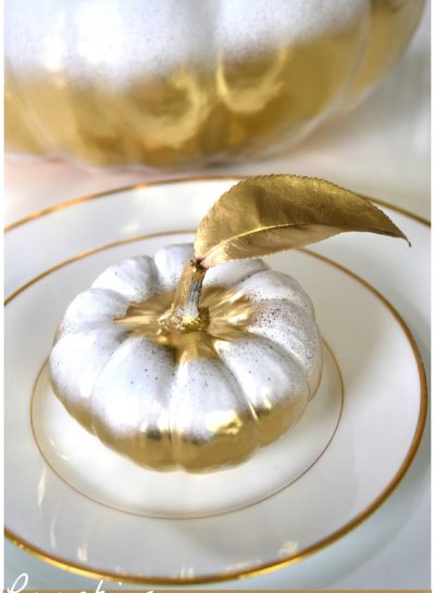 DIY PUMPKINS: White Gloss & Metallic Gold