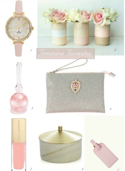 FEMININE FAVORITES {Pink & Gold Accessories For You And Your Home}
