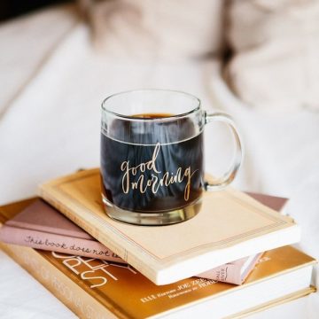 Gold Foil Good Morning Glass Mug