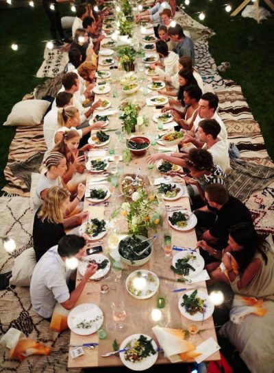 Outdoor dinner party