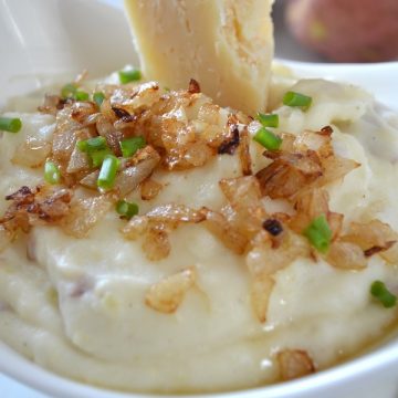 Whipped Asiago Red Smashed Potatoes