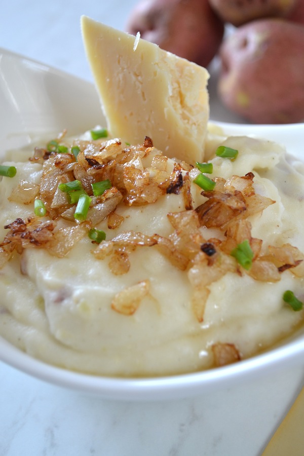 Whipped Asiago Red Smashed Potatoes