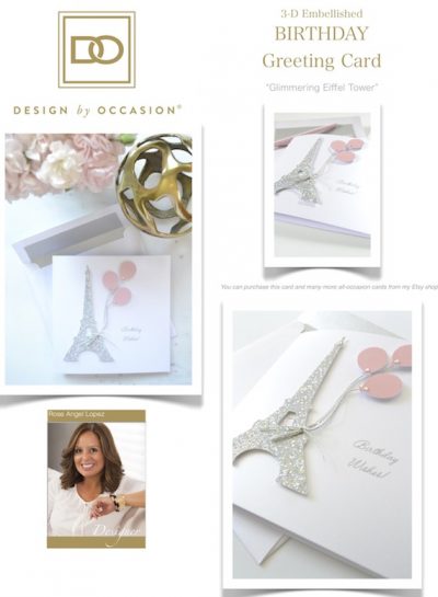 In the Studio: DESIGN BY OCCASION ‘GLIMMERING EIFFEL TOWER’ BIRTHDAY CARD