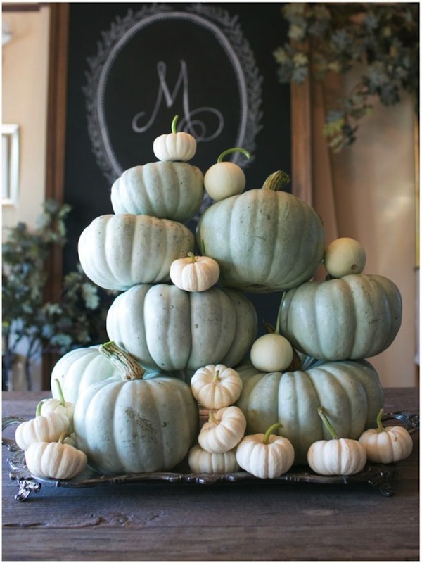 Fall Decorating with Neutral Colored Pumpkins