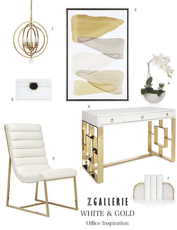 ZGallerie White & Gold Office Inspiration