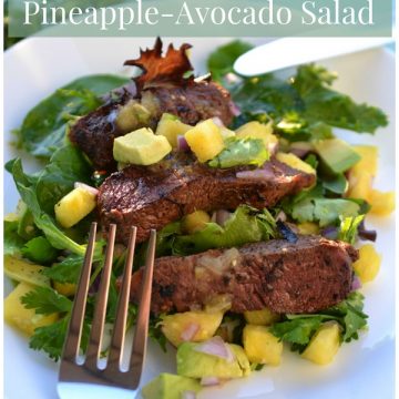 A Spring Dinner Recipe: Spicy Salsa Verde Grilled Steak with Pineapple-Avocado Salad