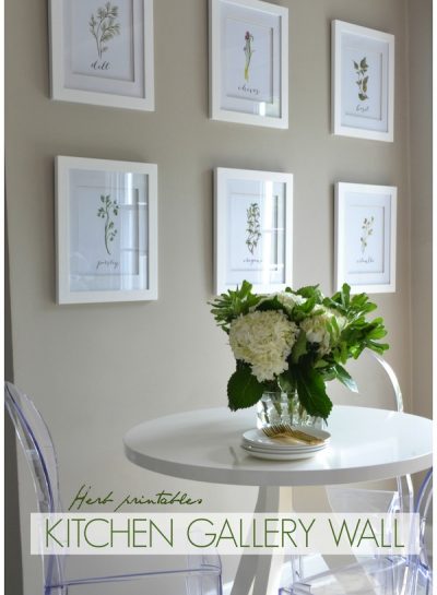Kitchen Gallery Wall Featuring CraftMei Herb Printables