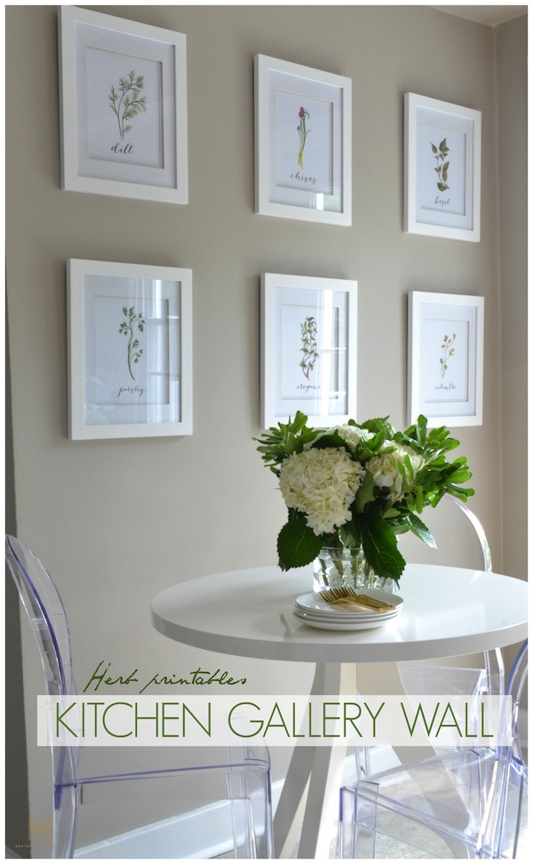 Kitchen Gallery Wall Featuring CraftMei Herb Printables