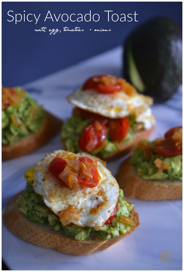 SPICY AVOCADO TOAST WITH EGG + TOMATOES RECIPE