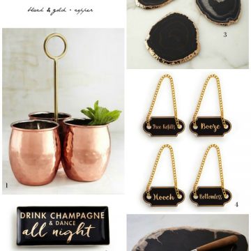 Black & Gold + Copper Entertaining Essentials