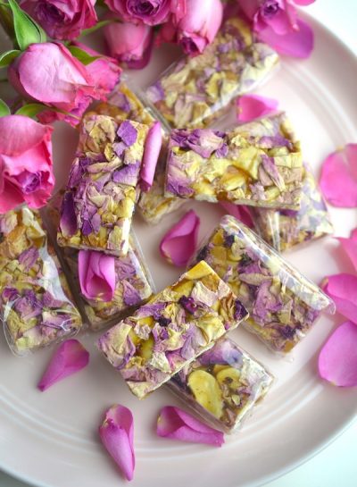 My Favorite New Snack: CASHEW BRITTLE WITH ROSE PETAL