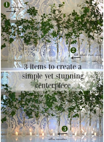 Create a Botanical-inspired Greenery & Candles Centerpiece