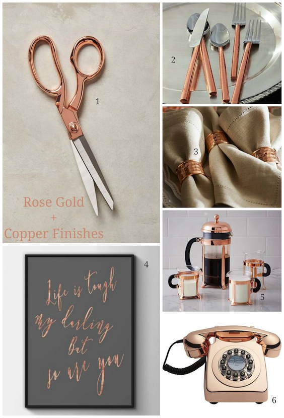 For the Home: HOME DECOR & ACCESSORIES IN ROSE GOLD + COPPER FINISHES
