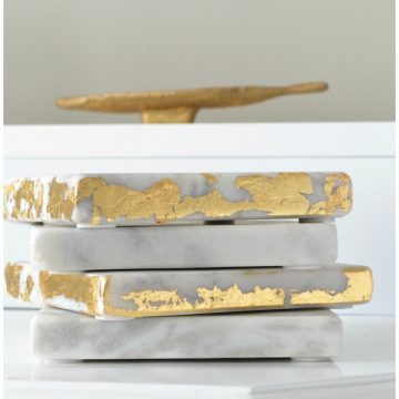 DIY GOLD LEAF RIMMED COASTERS