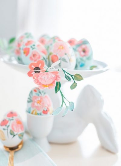 4 BEAUTIFUL FLORAL DECORATED EASTER EGGS TO DRESS YOUR TABLE WITH