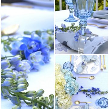 A BLUE-INSPIRED OUTDOOR SUMMER TABLESCAPE