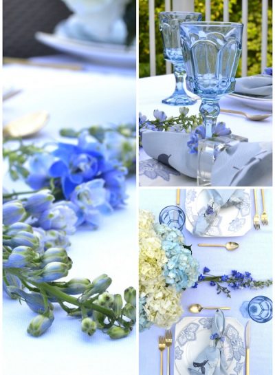 A BLUE-INSPIRED OUTDOOR SUMMER TABLESCAPE