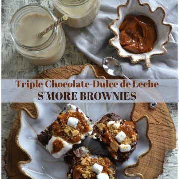 TRIPLE CHOCOLATE-DULCE DE LECHE S'MORE BROWNIES THAT ARE SINFULLY DELICIOUS
