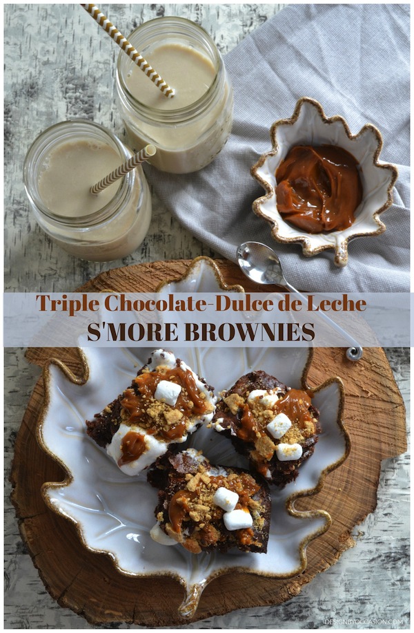 TRIPLE CHOCOLATE-DULCE DE LECHE S'MORE BROWNIES THAT ARE SINFULLY DELICIOUS