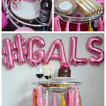ENJOY CHOCOLATE & WINE ON YOUR GALENTINE'S DECORATED BAR CART