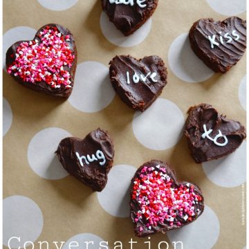 Valentine's Day Treat: CONVERSATION HEART CUTOUT BROWNIES