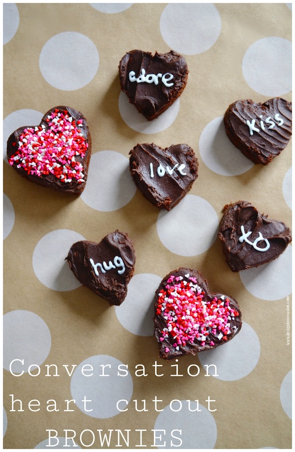 Valentine's Day Treat: CONVERSATION HEART CUTOUT BROWNIES