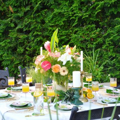 OUTDOOR TROPICAL DINNER PARTY