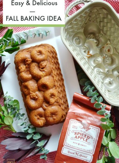 An Easy Fall Baking Idea: WILLIAMS SONOMA SPICED APPLE QUICK BREAD MIX BAKED IN A APPLE LOAF PAN