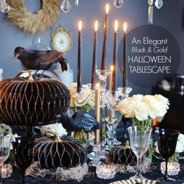 Holiday Inspiration: An Elegant Black & Gold Halloween Tablescape