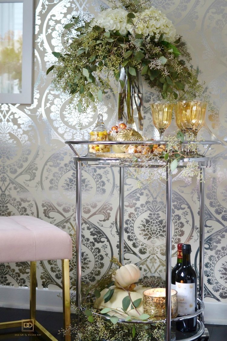 TIPS FOR DECORATING YOUR BAR CART INTO A FESTIVE FALL WINE CART