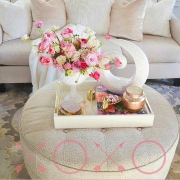 INSPIRED BY VALENTINE'S DAY: HOW I STYLED OUR OTTOMAN TRAY FOR THE MONTH OF FEBRUARY