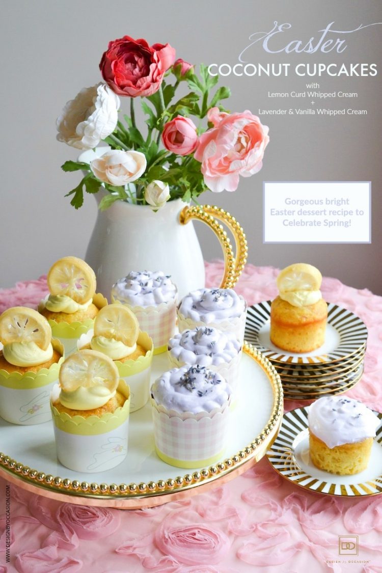 EASTER COCONUT CUPCAKES WITH TWO DIFFERENT WHIPPED CREAM FLAVORS