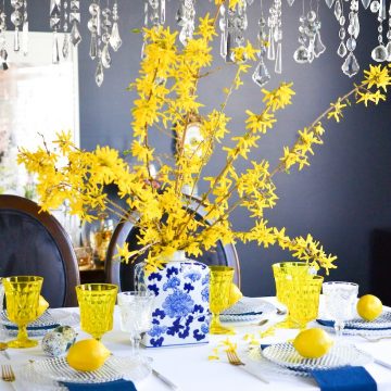 HOW TO CREATE A BLUE AND YELLOW SPRING TABLESCAPE