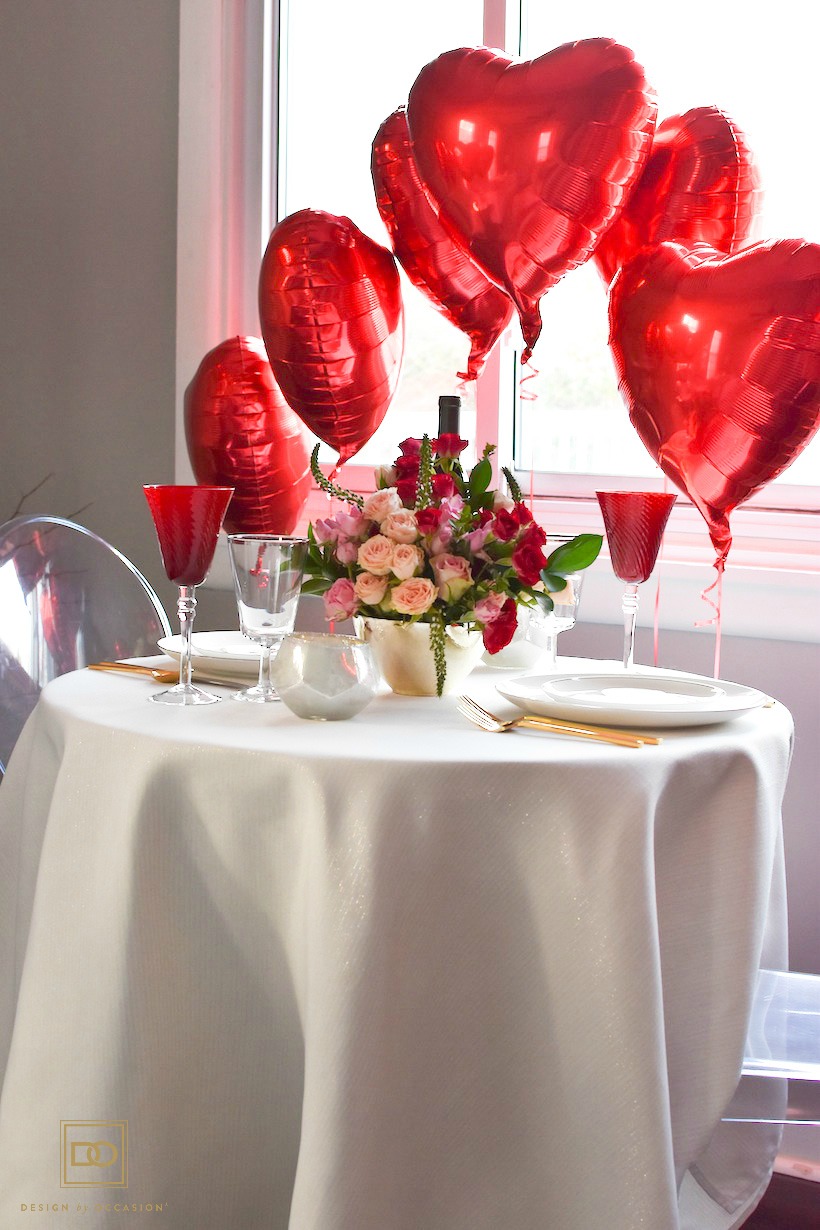 Decorating with Red Heart Balloons for Valentine's Day