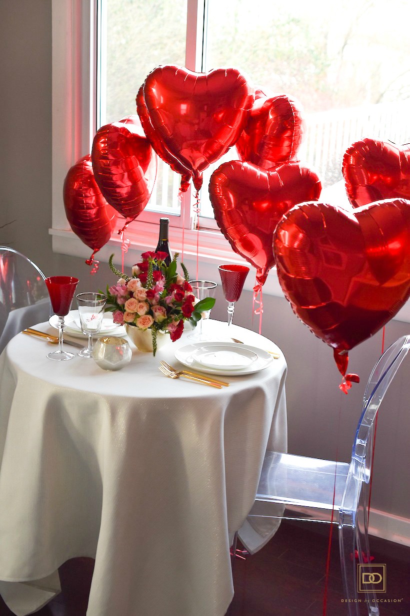 Valentine's Day tablescape for two