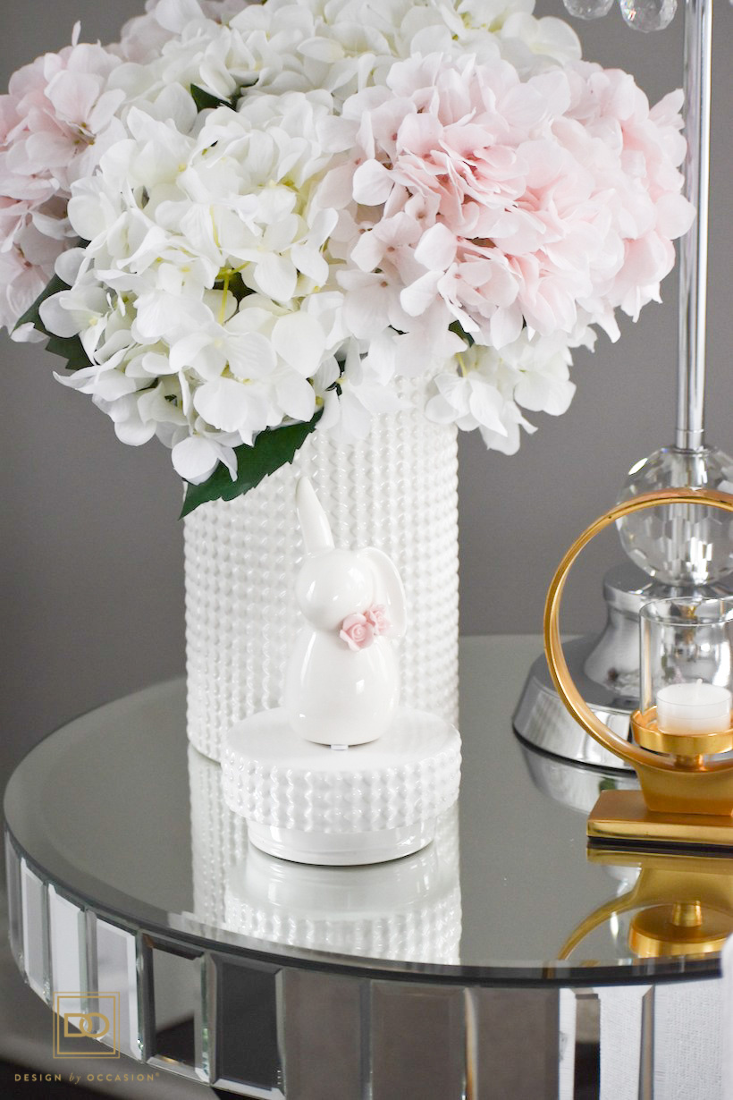 Pink and White Easter Bunny Decor