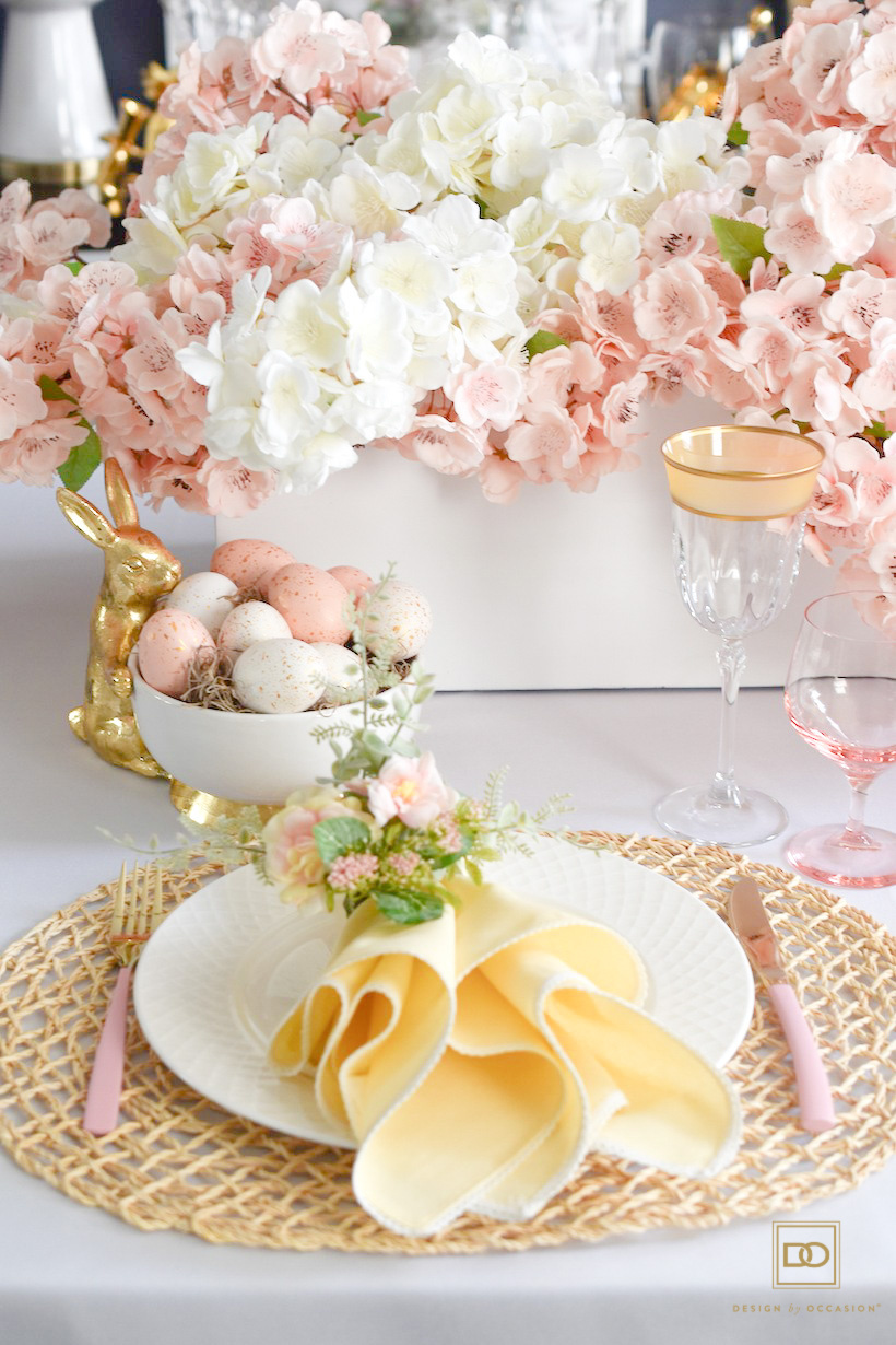 Easter cherry blossom tablescape 
