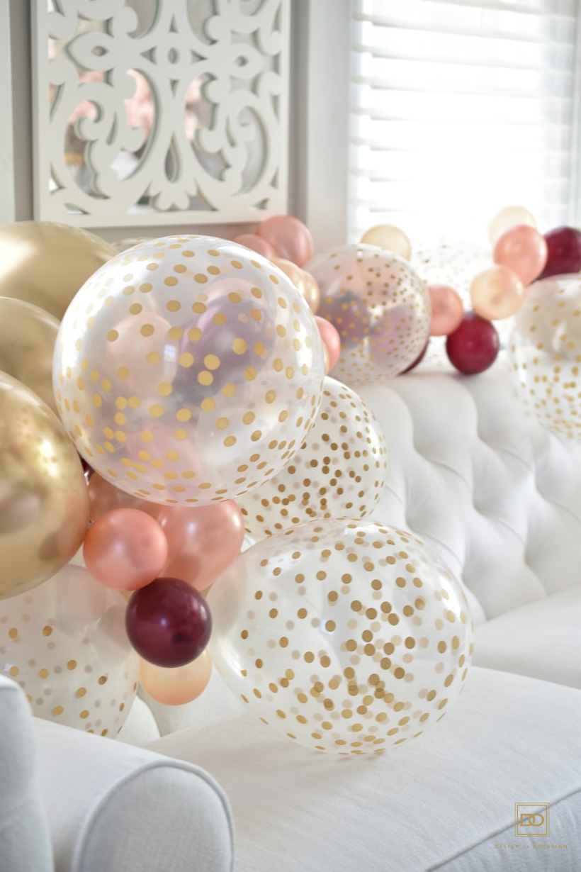 Gold and Pink Birthday Balloons