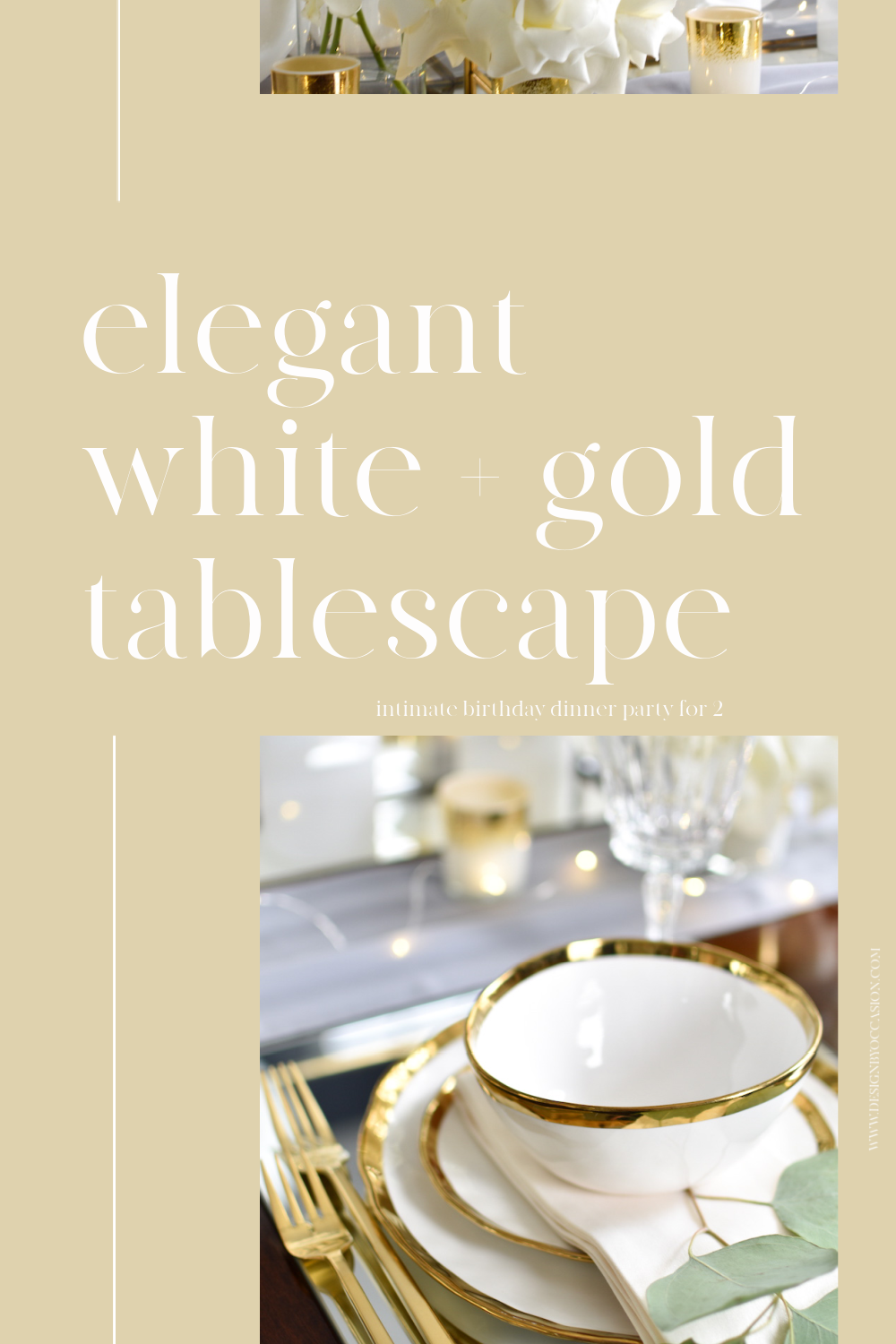 ELEGANT WHITE AND GOLD TABLESCAPE