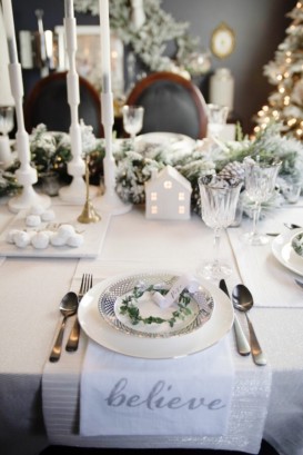 DESIGN BY OCCASION HOLIDAY HOME TOUR {PART 1}: SNOWY WHITE DINING ROOM