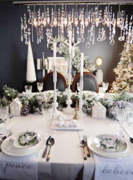 DESIGN BY OCCASION HOLIDAY HOME TOUR {PART 1}: SNOWY WINTER WHITE DINING ROOM